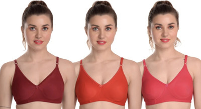 KriBhi Women T-Shirt Non Padded Bra(Red, Pink, Maroon)
