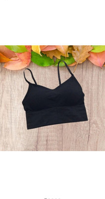 BRANKLY Women Cami Bra Lightly Padded Bra Women Cami Bra Lightly Padded Bra(Black)