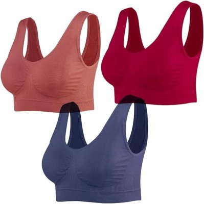 MEEMBOOLI Girls Sports Non Padded Bra(Multicolor)