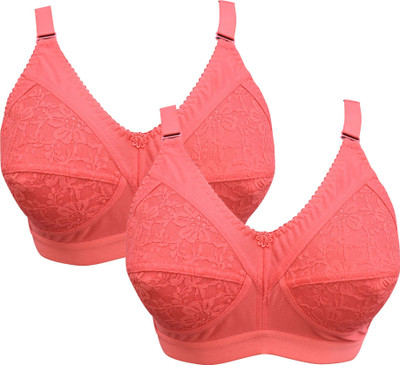 Ninteen-69 Women's Cotton Non-Padded Bra For Women Women Full Coverage Non Padded Bra(Red, Red)