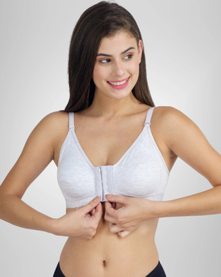 BODYSIZE BODYSIZE Front Open Bra With Twin Adjuster Women Full Coverage Non Padded Bra Women Full Coverage Non Padded Bra(White)