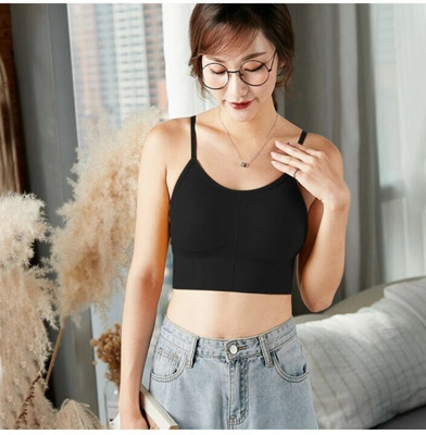 BRANKLY URJA Women Cami Bra Lightly Padded Bra Women Cami Bra Lightly Padded Bra(Black)