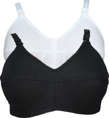 teenager Women Full Coverage Non Padded Bra(White, Black)