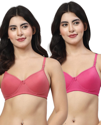 LILY maofcigam Women T-Shirt Heavily Padded Bra(Maroon, Pink)