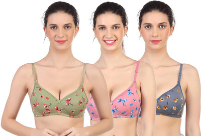 Sankhu Riya printed bra Women Push-up Heavily Padded Bra(Multicolor)