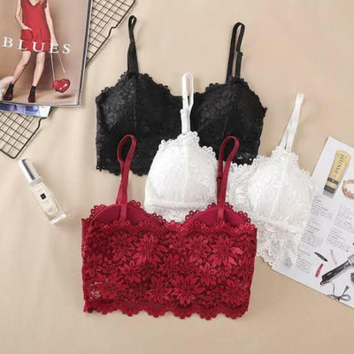 VS Beauti VS Beauti Women's Bralette Lightly Padded Fancy Bra Pack of 3 Women Bralette Lightly Padded Bra(Black, White, Maroon)
