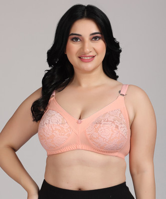 ZIVOK Full Coverage Net Bra Women Full Coverage Lightly Padded Bra(Beige)