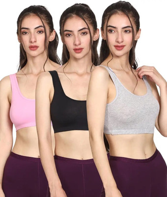 PIVLU FREE SIZE Women Sports Non Padded Bra(Multicolor)