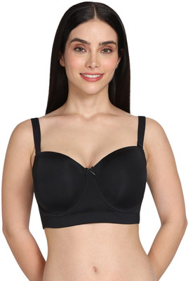 ZIVAME Zivame True Curv Padded Wired Full Coverage Strapless Bra - Anthracite Women Full Coverage Lightly Padded Bra(Black)