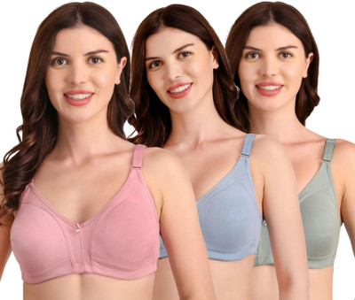 Bella Beauty Non Padded Full Coverage Seamed-Cup T-Shirt Bras Women Everyday Non Padded Bra(Multicolor)