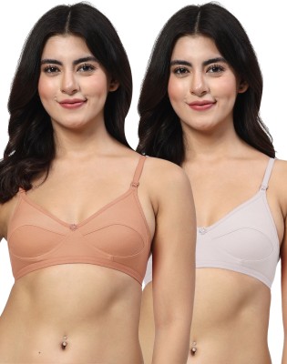 LILY anpas Women Everyday Non Padded Bra(Brown, White)