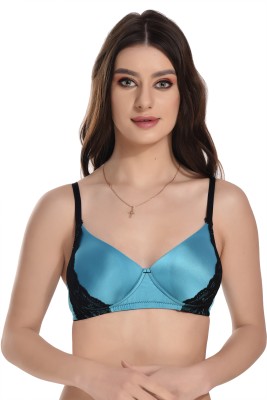 bodylonian Women T-Shirt Lightly Padded Bra(Blue)