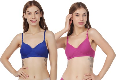 ESOROUCHA Women T-Shirt Non Padded Bra(Blue)