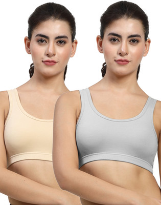 LILY stropsyttakMino Women Sports Non Padded Bra(Grey, Beige)