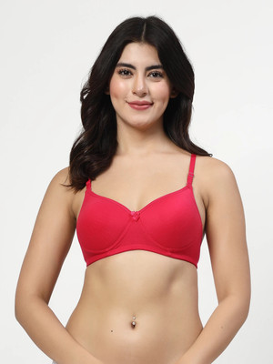 LILY maofcigam Women T-Shirt Heavily Padded Bra(Red)