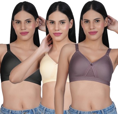 Shyam Sons FLAIR Softline Women Minimizer Non Padded Bra(Black, Beige, Brown)