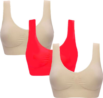 zoxen Women Sports Non Padded Bra(Multicolor)