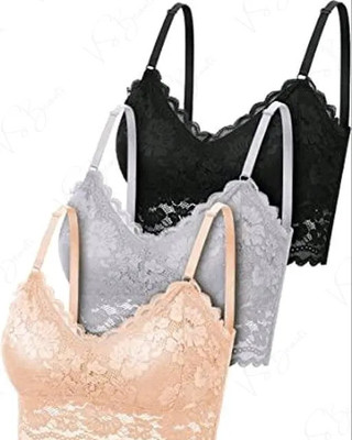 VS Beauti VS Beauti Lightly Padded Womens Lace Bra Women Bralette Lightly Padded Bra(Black, Grey, Beige)