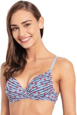 JOCKEY Women Balconette Lightly Padded Bra(Blue)