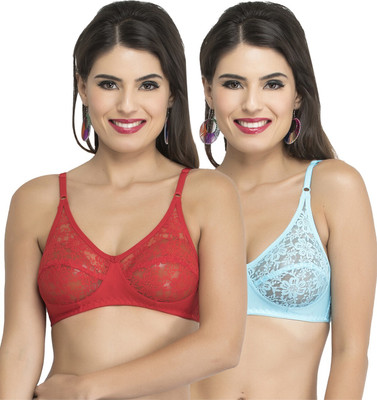 Docare Women Bralette Lightly Padded Bra(Red, Blue)