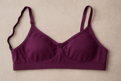 HETIERS Chic Women T-Shirt Non Padded Bra(Purple)