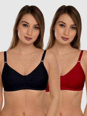 DAISY DEE SHEETAL Women Full Coverage Non Padded Bra(Black, Maroon)