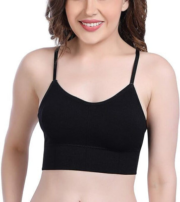 BBBIKINI Sports Bra, Padded, Underwear, Cotton bra Body Care Bra For Women, Girls, Ladies Women Cami Bra Lightly Padded Bra(Black)