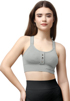 NAGARVEL CREATION cross-grey-01-30 Women Everyday Lightly Padded Bra(Grey)
