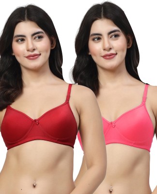 LILY maofcigam Women T-Shirt Heavily Padded Bra(Maroon, Red)