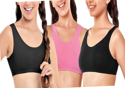 BRAABAA Pack of 3 Women non padded beginner sports bra Girls Sports Non Padded Bra(Multicolor)