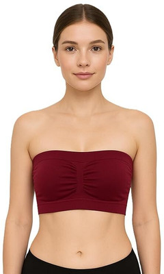 Nyora Women Bandeau/Tube Lightly Padded Bra(Maroon)
