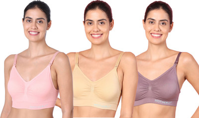 MOTHERLY Breastfeeding Nursing Bras for Women with Removable Pads Women Maternity/Nursing Lightly Padded Bra(Multicolor)