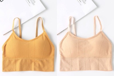 Vihrik No Women Everyday Lightly Padded Bra(Beige, Yellow)