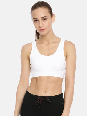 Macrowoman W-Series Slip On Racerback Bra Women Sports Non Padded Bra(White)