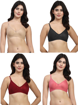 LILY wnysor Women T-Shirt Non Padded Bra(Black, Beige, Maroon, Maroon)