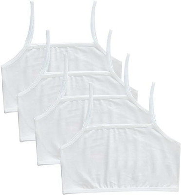 MEEMBOOLI Girls Training/Beginners Non Padded Bra(White)