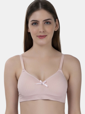 Piftif Padded Seamless soft fabric Women Full Coverage Lightly Padded Bra(Pink)