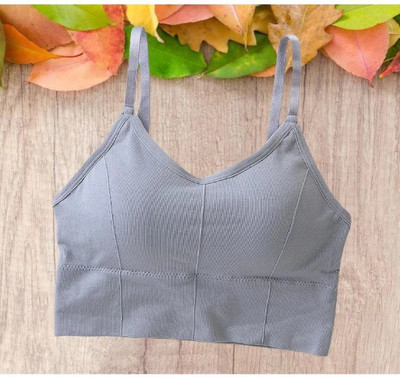 BRANKLY Women Cami Bra Lightly Padded Bra Women Cami Bra Lightly Padded Bra(Grey)