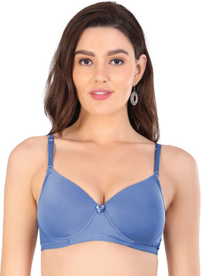 Arc de Shapes Lycra Lightly Padded Everyday T-Shirt Bra with Detachable Straps Women Push-up Lightly Padded Bra(Blue)