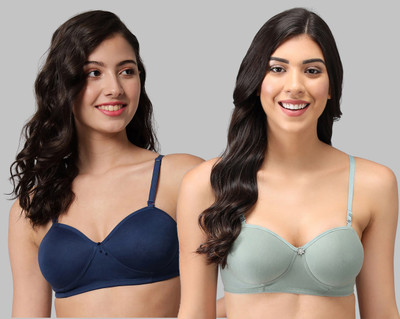 Beach Curve Demi Bra Women Balconette Lightly Padded Bra(Blue, Green)