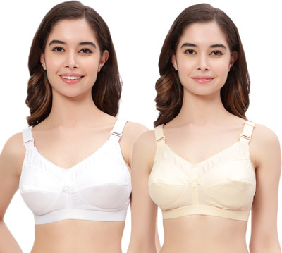 Shadydarks Cotton Non-Padded Wire Free Full-Coverage Bra, Pack of 2 Women Full Coverage Non Padded Bra(Multicolor)
