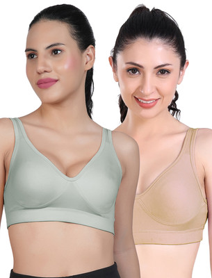 Shyam Sons FLAIR Curvv Women Sports Non Padded Bra(Green, Brown)