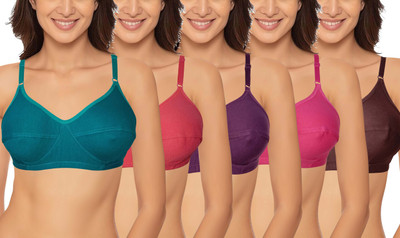 HOPESTAR Lilly Women Minimizer Non Padded Bra(Green, Red, Purple, Pink, Brown)