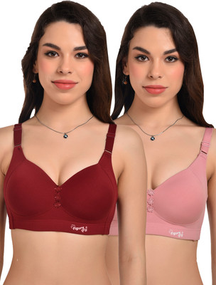 FigureFit Powerfully Support Women Minimizer Heavily Padded Bra(Maroon, Purple)