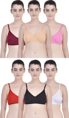 Yana Women Full Coverage Non Padded Bra(Red, White, Pink, Maroon, Gold, Black)