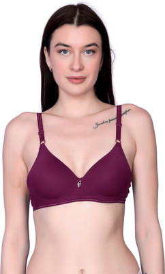 Winsure Women T-Shirt Non Padded Bra(Maroon)