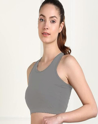 RECED Women Sports Non Padded Bra(Grey)