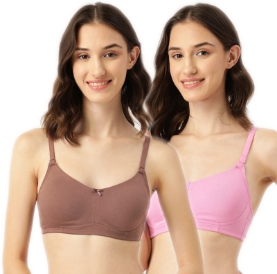 LEADING LADY Women T-Shirt Non Padded Bra(Brown, Pink)