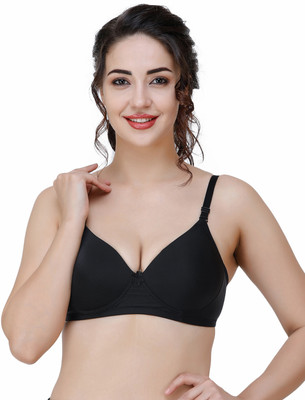 COLLEGE GIRL CGPAD1211 Women T-Shirt Lightly Padded Bra(Black)