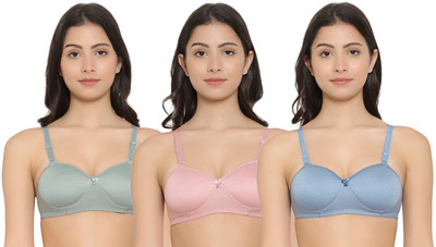 KITTUDYNAMIC Women Push-up Lightly Padded Bra(Blue)